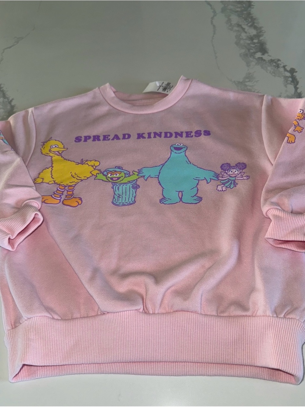 Sesame Street Spread Kindness Girls’ Pink Sweatshirt Size 5 - Picture 2 of 8